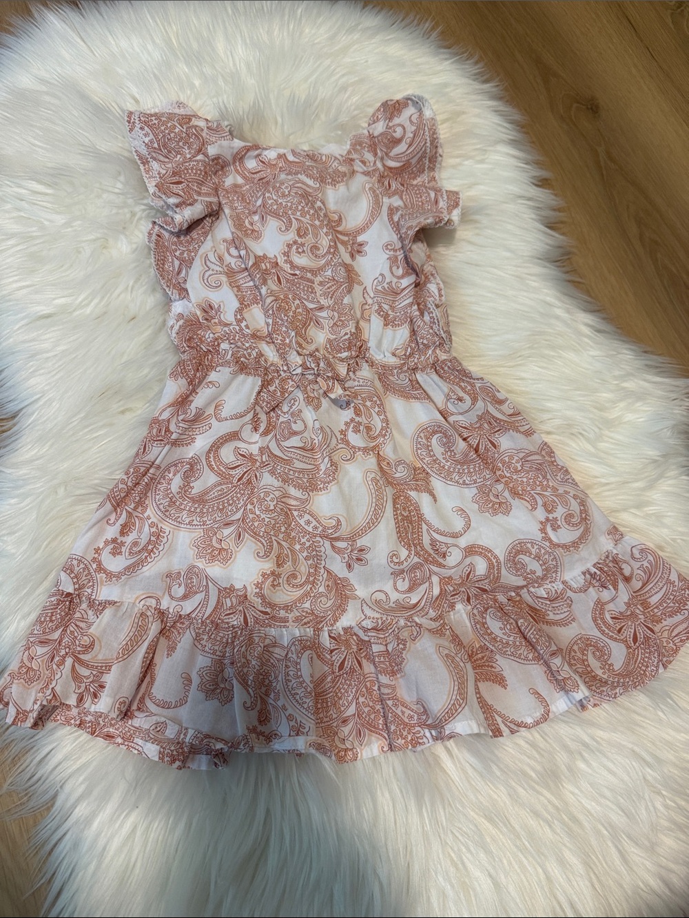Janie and Jack Girls' Pink Paisley Ruffle-Sleeve Dress